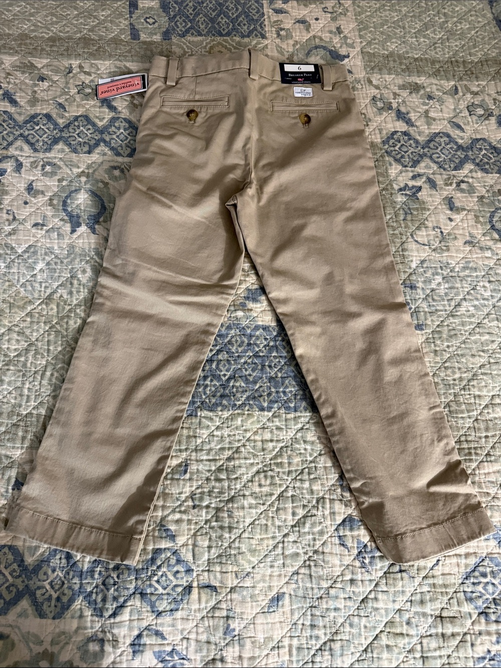 Vineyard Vines Boys Tan Flat-Front Chinos